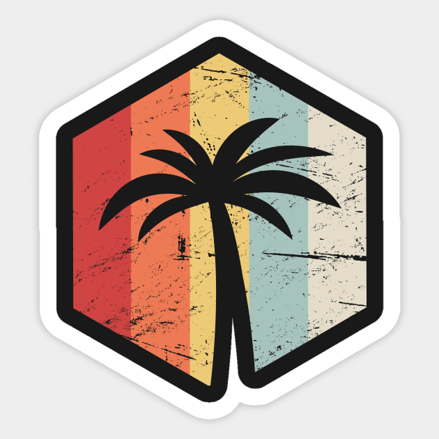 Vintage Retro Vacation Palm Tree Icon Sticker by MeatMan